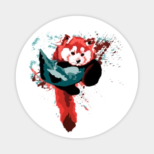 Bright Red Panda in a Tree Magnet